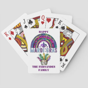 Cartes à jouer Mardi Gras Arc-en-ciel et Masque