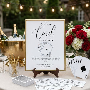 Cartes à jouer modernes Livre d'or de mariage Sign