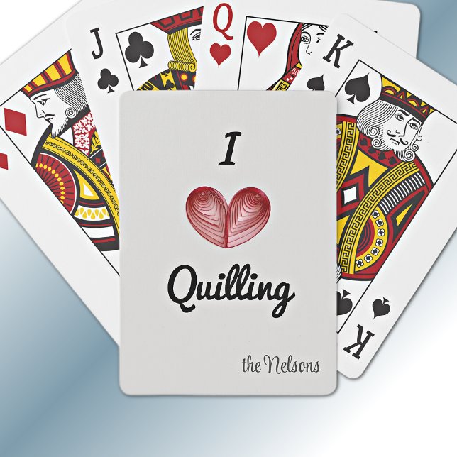 Cartes à jouer personnalisables J'(cœur) Quilling (Créateur téléchargé)