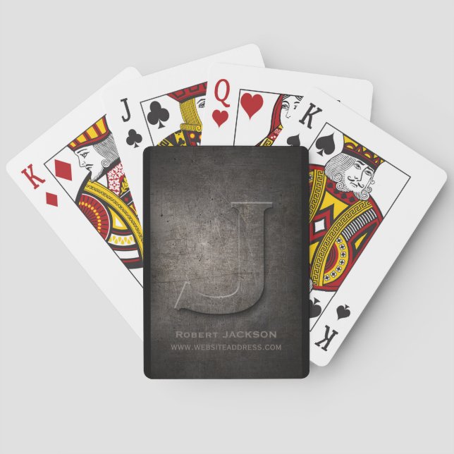 Cartes à jouer personnalisables J Monogram Black M (dos)