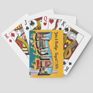 Cartes à jouer personnalisées de Boston vintage