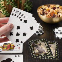Cartes à jouer personnalisées noires et or pour an