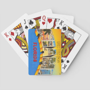 Cartes à jouer rétro de Miami sur carte postale