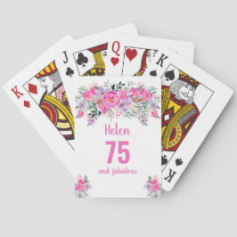 Cartes à jouer rose à 75e anniversaire
