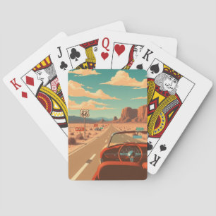 Cartes à jouer Route 66 Voyage sur la route Rétro