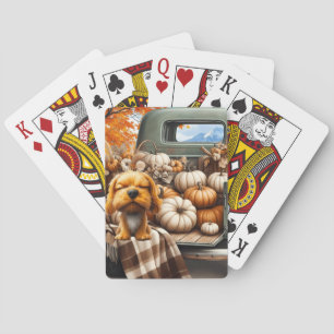 Cartes à jouer sur le thème de l'automne avec un c