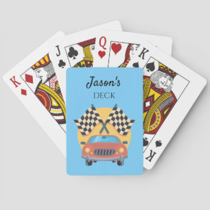 Cartes à jouer sur le thème des courses de voiture