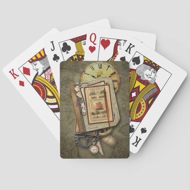 Cartes à jouer Vintage Steampunk Bicycle® (dos)