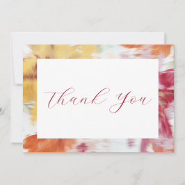 Cartes à notes florales Abstraites rose, orange et