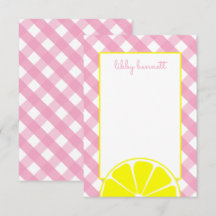 Cartes à notes personnalisées en limonade rose