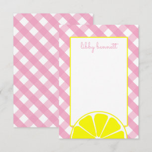 Cartes à notes personnalisées en limonade rose