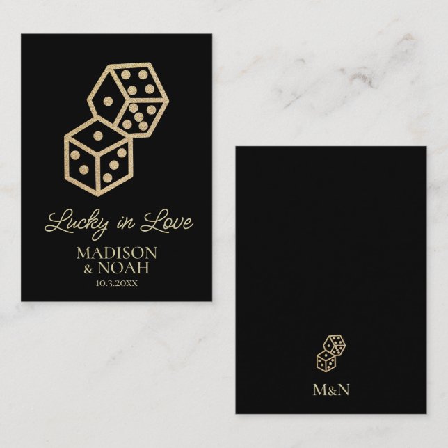 Cartes à notes personnalisées Lucky in Love (Devant / Derrière)