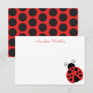 Cartes à notes personnalisées Poka Dot Ladybug