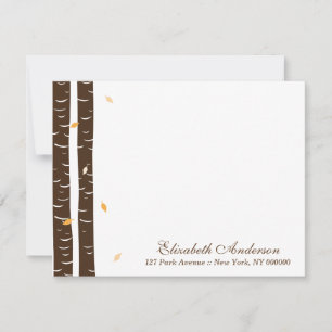 Cartes à notes plates personnalisées Birch Trees