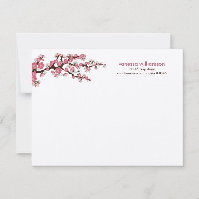 Cartes à notes plats personnalisées en fleurs de c (Devant)