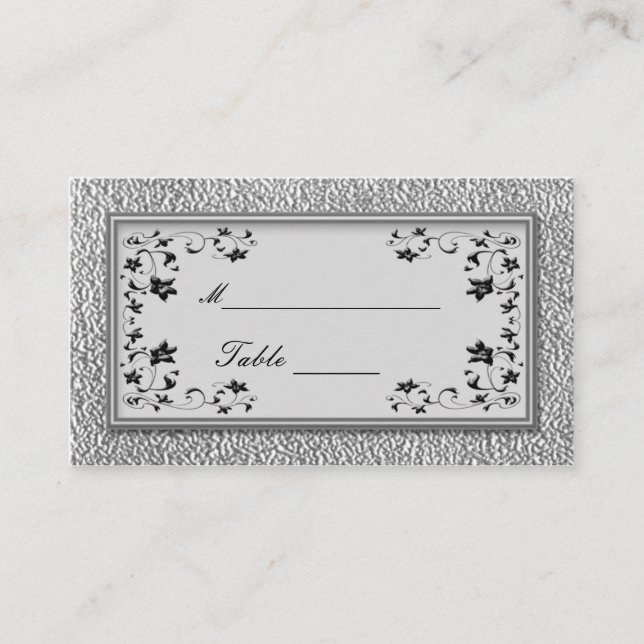 Cartes à puces florales noires et en eau douce (Devant)