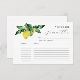 Cartes à recettes imprimables Aquarelle citrons