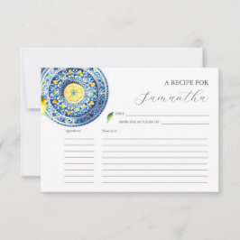 Cartes à recettes imprimables Citron bleu et jaune