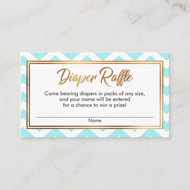 Cartes à roulettes Aqua & White Chevron (Devant)