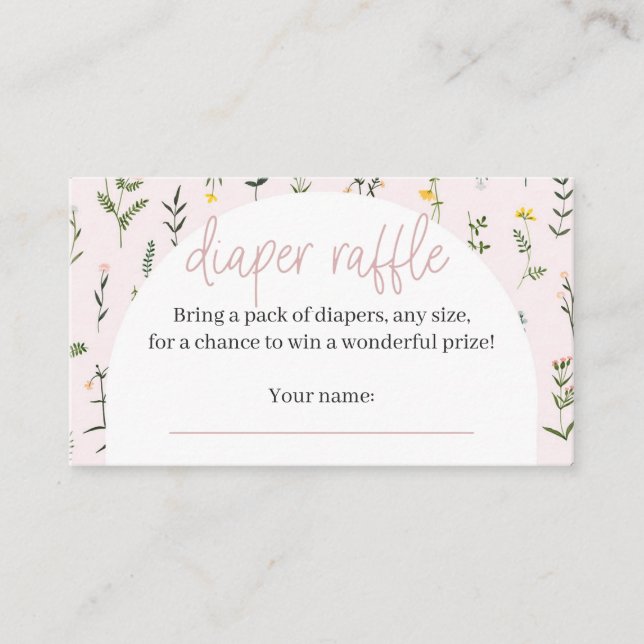 Cartes à roulettes fleurs sauvages Baby showers (Devant)