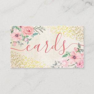 Cartes artisanales à l'huile d'or beige florale Sc