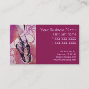 Cartes artistiques de glissière de ballet rose vio