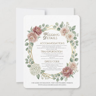 Cartes aux détails floraux géométriques rose pouss