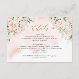 Cartes avec détails de roses roses et feuillage en