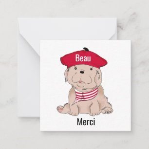 Cartes Beau Merci Note 2.5x2.5