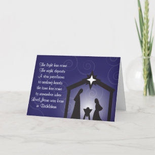 Cartes bleues de nativité de Noël de soirée