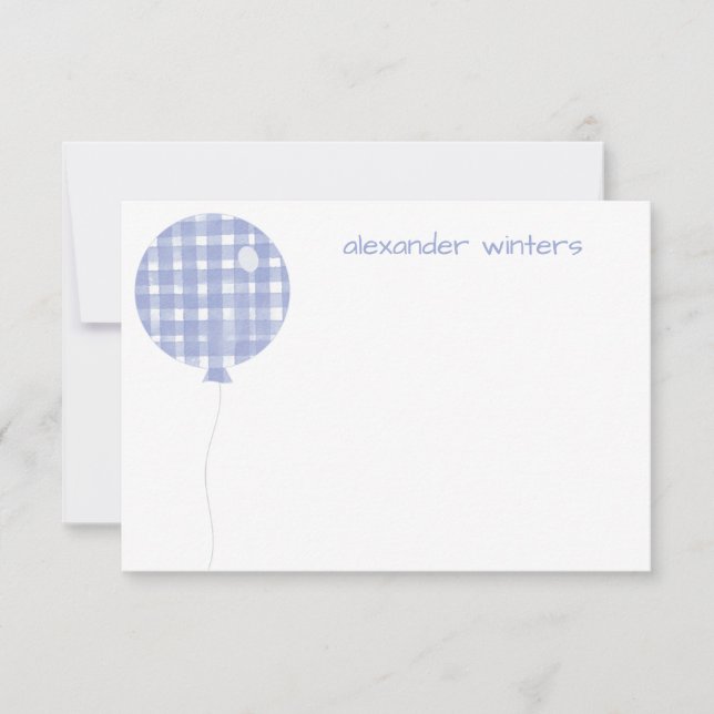 Cartes Bleues En vichy Aquarelle Bleu (Devant)