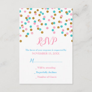 Cartes bleues roses du baby shower RSVP de