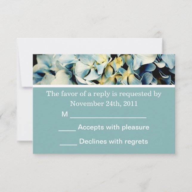 Cartes Blue Hydrangea RSVP Invitations (Devant)