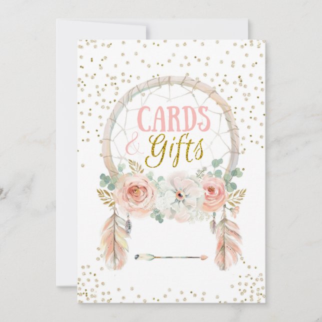 Cartes Boho Dreamcatcher Cadeaux Signal 5x7" (Devant)