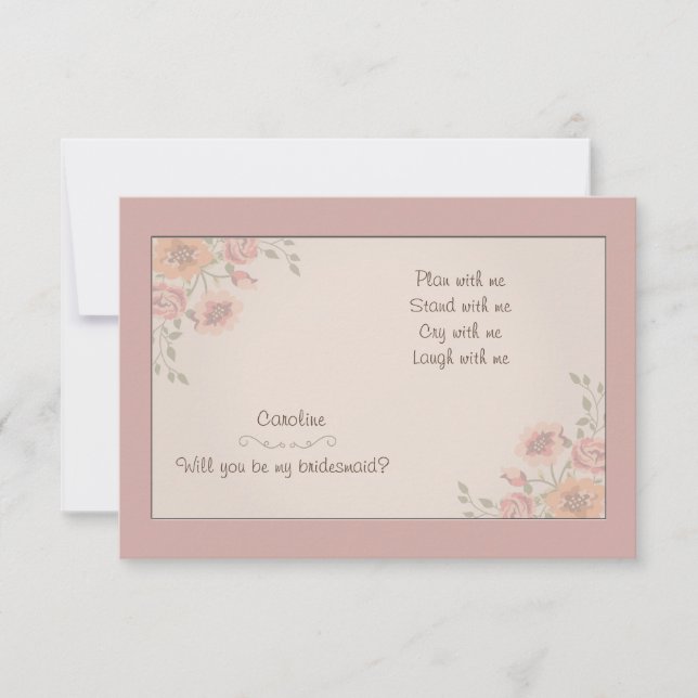Cartes Bridesmaid Florales Whispers (Devant)
