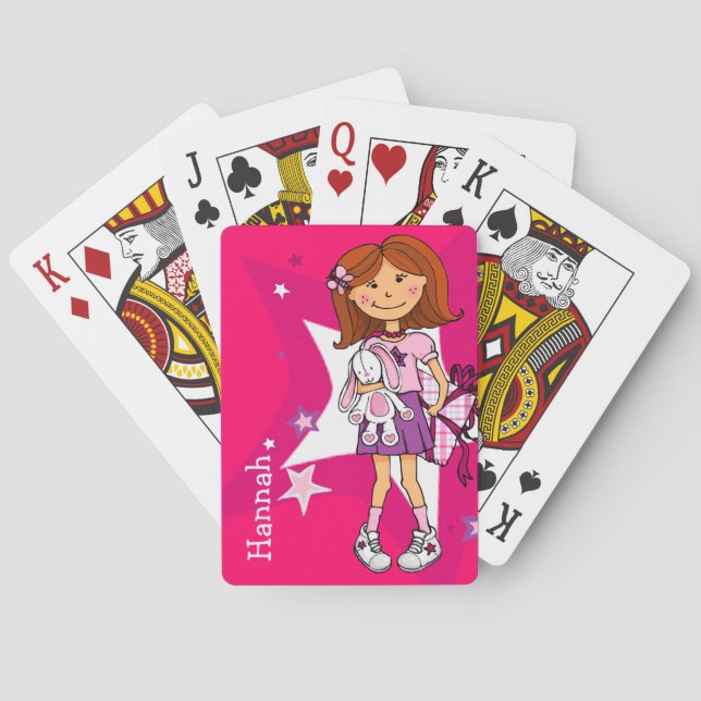 Cartes Bright rose fille nommé jeu de carte (dos)