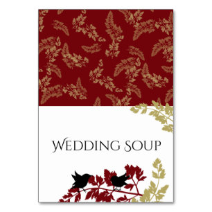 Cartes Buffet Red and Gold Woodland Birds