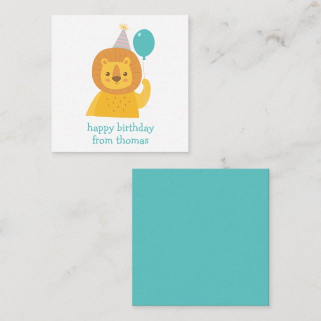 Cartes Cadeau Personnalisées Lion Anniversaire (Devant / Derrière)