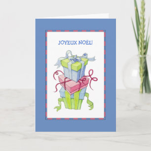 Cartes cadeaux Carte de Noël en bleu français