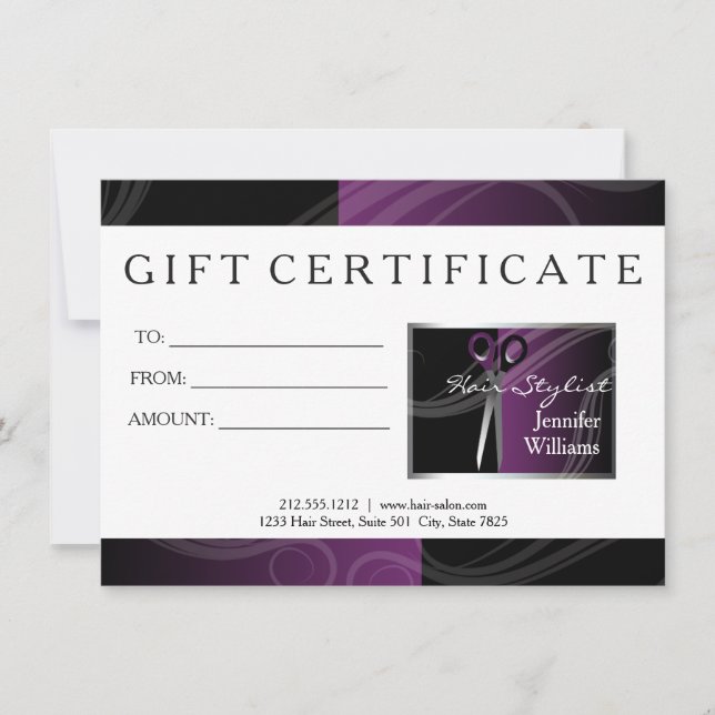 Cartes cadeaux Hair Salon (Devant)