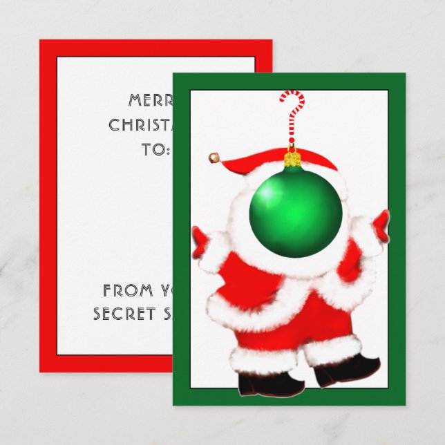 Cartes cadeaux Père Noël Secret (Devant / Derrière)