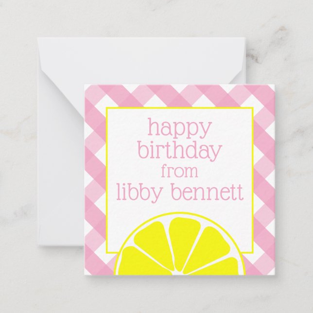 Cartes Cadeaux Personnalisées Citronade Rose (Devant)