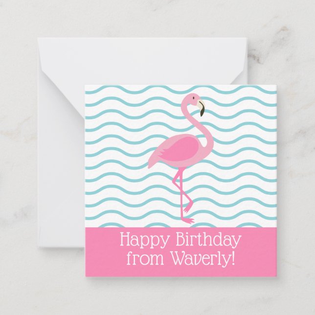 Cartes Cadeaux Personnalisées Flamant rose Rose (Devant)