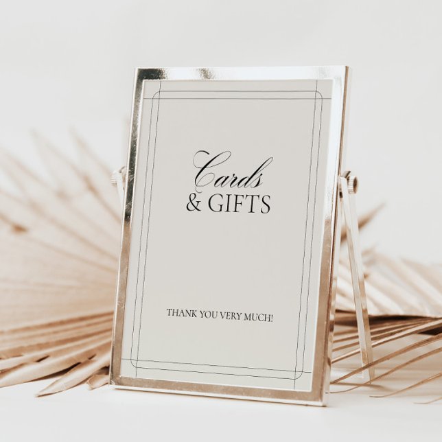 Cartes & Cadeaux Vintage Classic Clair Gris (Cards & Gifts Vintage Classic Light Gray Sign)