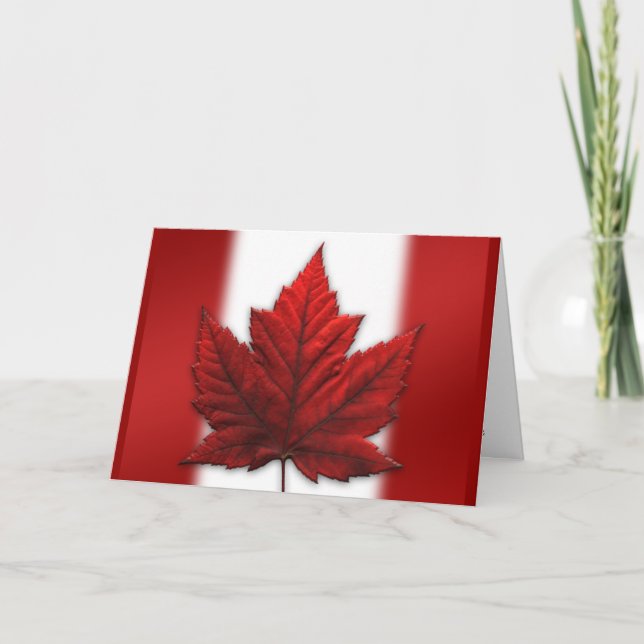 Cartes Canada Drapeau Cartes de voeux personnalisé (Devant)