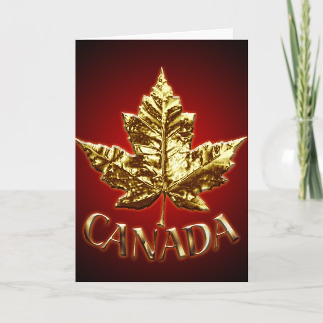 Cartes Canada Feuille d'érable Cartes de voeux (Devant)