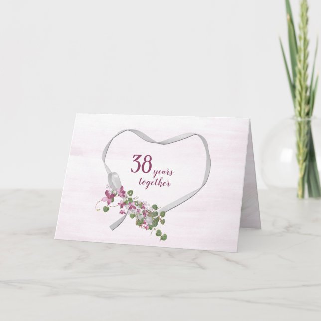 Cartes cardiaques à ruban du 38e anniversaire (Devant)