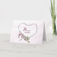 Cartes cardiaques au ruban 26e anniversaire