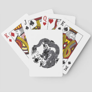 Cartes Carte de jeu Dragon chinois blanc et noir