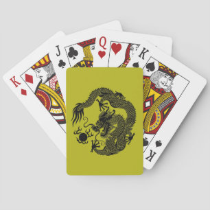 Cartes Carte de jeu Dragon Chinois Gold et Black